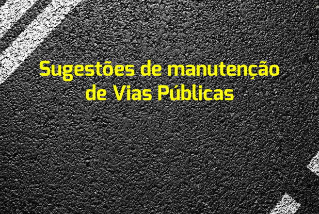 Sugestões de manutenção de Vias Públicas